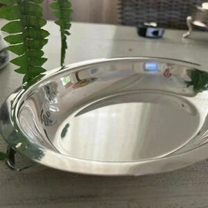 Vintage Oval Silver Plated Handled Serving Lid for Silver Dish